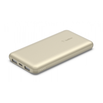 Belkin BPB011btGD BoostCharge 便攜式行動電源 10000mAh + USB-A 至 USB-C 連接線 (金色)